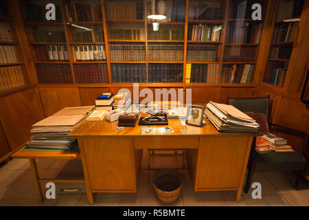 Israel, Negev, Sde Boker, Ben-Gurion Desert Home, dem ehemaligen Zuhause in der Wüste Kibbuz der erste israelische Premierminister, Büro Stockfoto