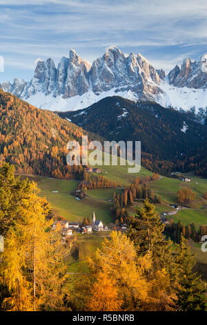 Berge, Geisler Gruppe/Geislerspitzen, Dolomiten, Südtirol, Italien Stockfoto