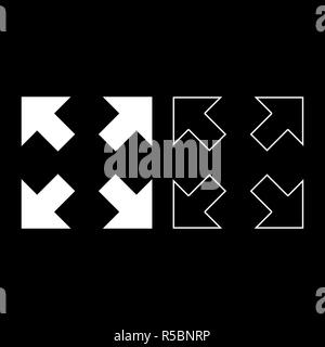 Vier Pfeile in verschiedene Richtungen vom Zentrum Icon Set Farbe weiß Vektor I Stil einfach Bild Stock Vektor