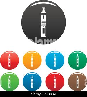 Vaping pen Icons Set 9 Farbe Vektor isoliert auf Weiss für jedes Design Stock Vektor