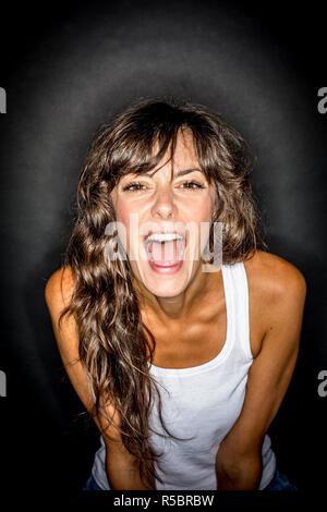 Porträt einer Frau schreien. Stockfoto