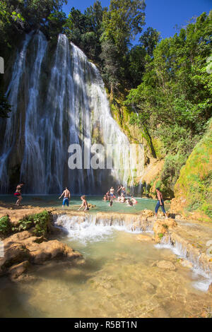 Dominikanische Republik, Östliche Halbinsel, El Limon de Samana Wasserfall Stockfoto