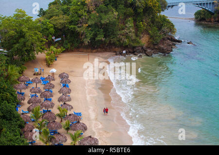 Dominikanische Republik, Östliche Halbinsel de Samana, Semana, Blick auf Playa Cayacoa - der Strand unterhalb Gran Bahia Principe Cayacoa Hotel Stockfoto