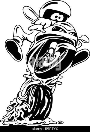 Sportbike Motorrad vektor Cartoon Illustration Stock Vektor