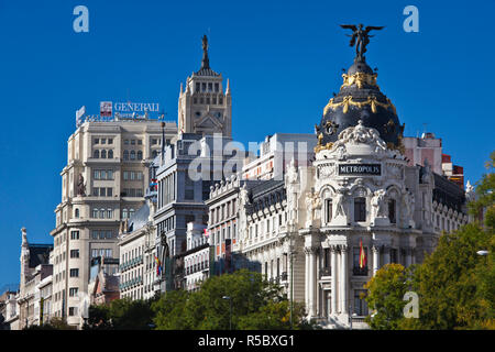 Spanien, Madrid, Centro, Metropolitan Gebäude Stockfoto