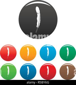 Native feather Icons Set 9 Farbe Vektor isoliert auf Weiss für jedes Design Stock Vektor