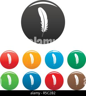 Karneval feather Icons Set 9 Farbe Vektor isoliert auf Weiss für jedes Design Stock Vektor