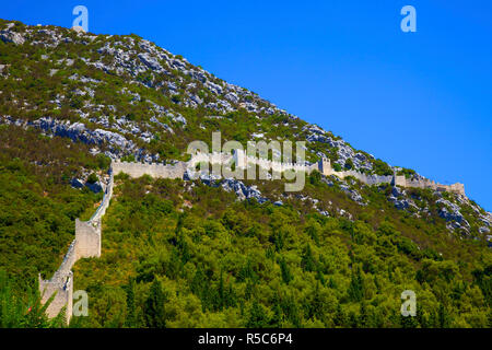 Mauern von Ston, Ston, Dalmatien, Kroatien Stockfoto