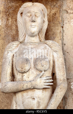 Statue von Eve, Cathedral of St. James, Sibenik, Dalmatien, Kroatien Stockfoto