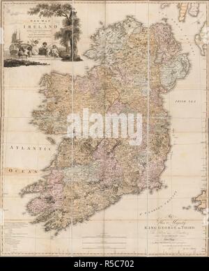 Eine Karte von Irland. Eine neue Karte von Irland, zivilen und kirchlichen. London: W. Faden, 1792. Quelle: Karten.* 10805. (43). Sprache: Englisch. Thema: Beaufort, Rev. D. A. Stockfoto