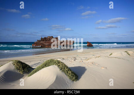 Boavista, Kapverden, Cabo Santa Maria Beach, Wrack der Santa Maria Mercantile Schiff (1968) Stockfoto