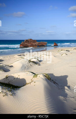 Boavista, Kapverden, Cabo Santa Maria Beach, Wrack der Santa Maria Mercantile Schiff (1968) Stockfoto