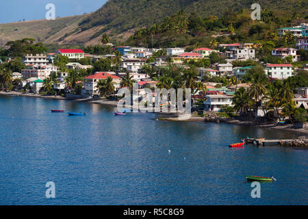 Dominica, Mahaut, Blick auf die Stadt. Stockfoto