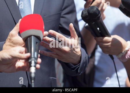 Medien oder Presse Interview Stockfoto