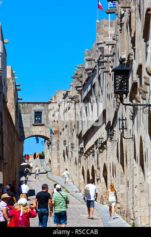 Avenue der Ritter (Ippoton Straße), Rhodos Stadt, Rhodos, Griechenland Stockfoto