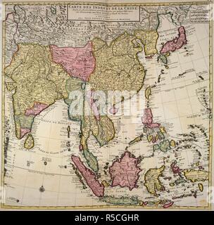 Karte von Asien. Carte des Indes et de la Chine. Amsterdam; Covens et Mortier 1720?. Quelle: Maps.K.. 115.5. Sprache: Französisch. Thema: L'Isle, Guillaume de. Stockfoto