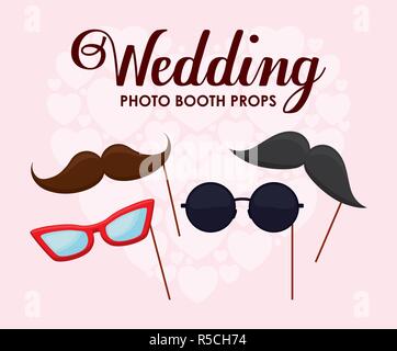 Hipster Schnurrbart mit Brille in Stick Vector Illustration Design Stock Vektor