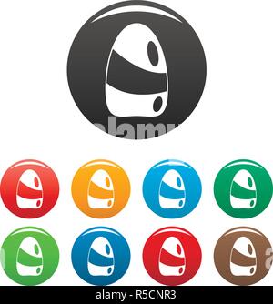 Milch bonbon Icons Set 9 Farbe Vektor isoliert auf Weiss für jedes Design Stock Vektor