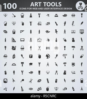 Kunst tools Icons einstellen Stockfoto