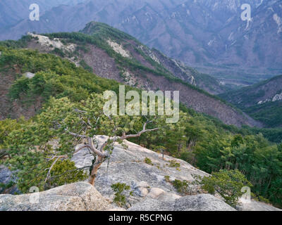 Der Blick auf die wunderschönen Berge von High Peak. Seoraksan Nationalpark. Südkorea Stockfoto