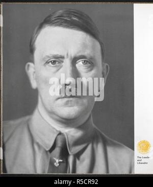 Porträt von Adolf Hitler. (20. April 1889 â € "30. April 1945). In Österreich geborene Deutsche Politiker und Führer der Nsdap. Er war Bundeskanzler der Bundesrepublik Deutschland von 1933 bis 1945 und Diktator von Nazi-deutschland. Deutschland. Die olympischen Jahr, 1936. [Eine Sammlung von Fotografien.]. Berlin: Volk und Reich Verlag, [1936]. Quelle: 10240.h.48 letzte Seite. Stockfoto