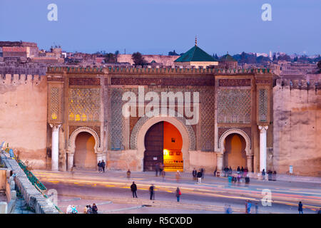 Tor Bab Mansour, Meknes, Marokko Stockfoto