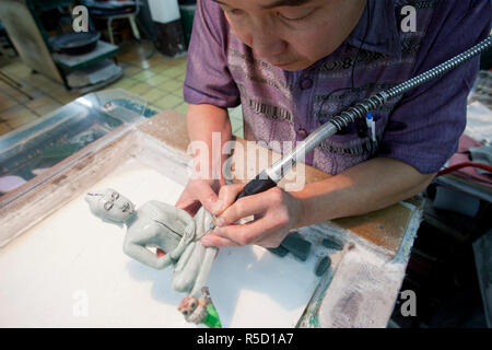 Thailand, Chiang Mai, Jade Carving Stockfoto