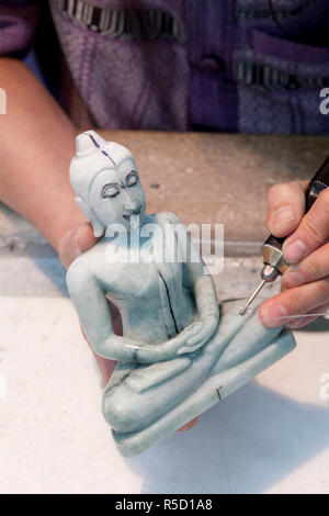 Thailand, Chiang Mai, Jade Carving Stockfoto