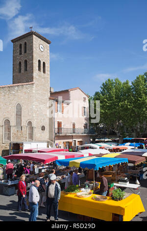 Frankreich, Languedoc-Roussillon, Aude, Esperaza, Sonntagsmarkt Stockfoto