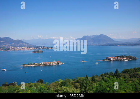 Italien, Piemont, Lago Maggiore, Stresa, Lago Maggiore und die Borromäischen Inseln Stockfoto