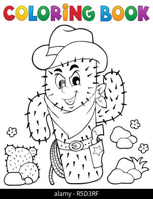 Malbuch stilisierte Cactus Stockfoto