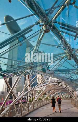 Singapur, Marina Bay, Helix Bridge Stockfoto