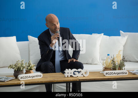 Buenos Aires, Argentinien. 30. Nov 2018. Guillermo Dietrich, Verkehrsminister spricht auf der Pressekonferenz am G20 in Buenos Aires Argentinien Credit: Ariel García Giménez/Alamy leben Nachrichten Stockfoto