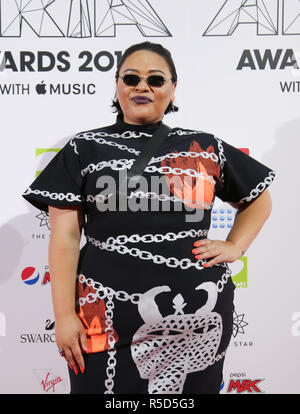 November 28, 2018 - Sydney, NSW, Australien - Musiker Kira Puru auf dem roten Teppich während des ARIA Awards 2018 gesehen. (Bild: © belinda Vel/SOPA Bilder über ZUMA Draht) Stockfoto