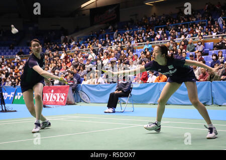 Komazawa Gymnasium, Tokio, Japan. 30 Nov, 2018. Wakana Nagahara & Mayu Matsumoto, November 30, 2018 - Badminton: Die 72 All Japan Badminton Meisterschaften 2018 Damen Doppel 3. Runde an der Komazawa Gymnasium, Tokio, Japan. Credit: YUTAKA/LBA SPORT/Alamy leben Nachrichten Stockfoto
