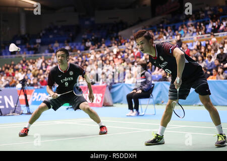 Komazawa Gymnasium, Tokio, Japan. 30 Nov, 2018. Hiroyuki Endo & Yuta Watanabe, November 30, 2018 - Badminton: Die 72 All Japan Badminton Meisterschaften 2018 Herren Doppel 3. Runde an der Komazawa Gymnasium, Tokio, Japan. Credit: YUTAKA/LBA SPORT/Alamy leben Nachrichten Stockfoto