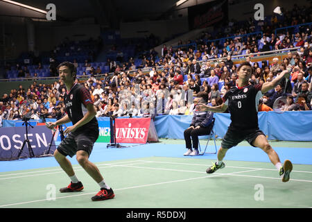 Komazawa Gymnasium, Tokio, Japan. 30 Nov, 2018. Hiroyuki Endo & Yuta Watanabe, November 30, 2018 - Badminton: Die 72 All Japan Badminton Meisterschaften 2018 Herren Doppel 3. Runde an der Komazawa Gymnasium, Tokio, Japan. Credit: YUTAKA/LBA SPORT/Alamy leben Nachrichten Stockfoto
