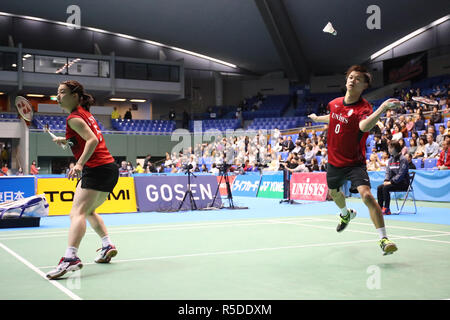 Komazawa Gymnasium, Tokio, Japan. 30 Nov, 2018. Yuta Watanabe & Arisa Higashino, 30. November 2018 - Badminton: Die 72 All Japan Badminton Meisterschaften 2018 Gemischtes Doppel 3. Runde an der Komazawa Gymnasium, Tokio, Japan. Credit: YUTAKA/LBA SPORT/Alamy leben Nachrichten Stockfoto
