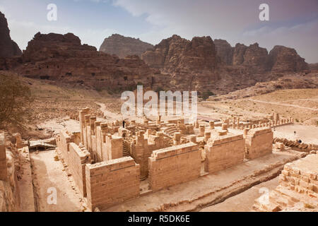 Jordanien, Petra-Wadi Musa, antike nabatäische Stadt Petra, Obere Temenos Tempel Stockfoto