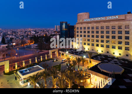 Jordanien, Amman, erhöhte Ansicht der Intercontinental Hotel Stockfoto