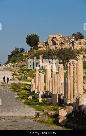 Jordan, Umm Qais Gadara, Ruinen der alten jüdischen und römischen Stadt Stockfoto