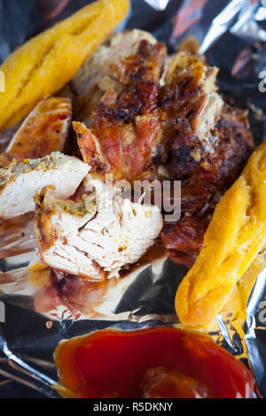 Jerk Chicken, Jerk Center, Boston Bay, Portland Parish, Jamaika, West Indies Stockfoto