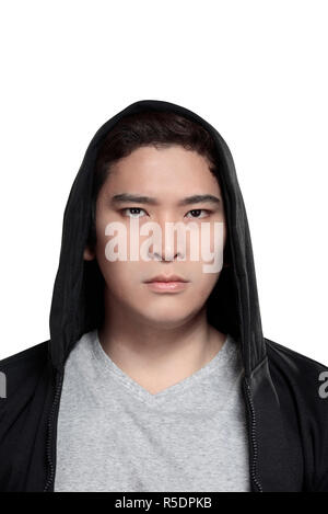 Asiatischer Mann in hoodie Shirt Stockfoto