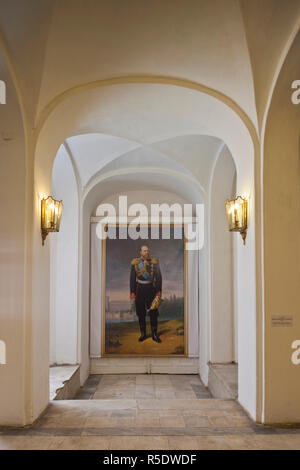 Russland, Leningradskaya Oblast, Gatschina, Gatchina Palast Portrait von Zar Alexander III. Stockfoto