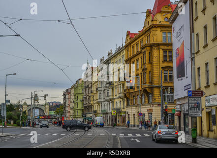 Prag, Tschechien - 26.Oktober 2018. Stadtbild von Prag, Tschechien. Prag ist die 14. größte Stadt in Europa und die historische Hauptstadt von Böhmen. Stockfoto