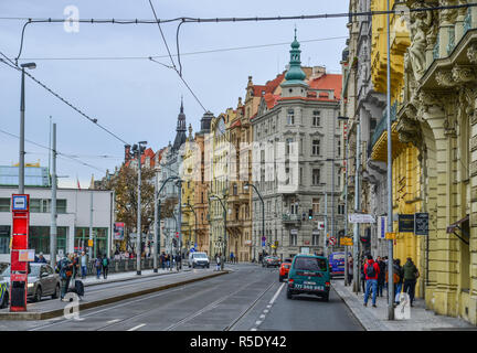 Prag, Tschechien - 26.Oktober 2018. Stadtbild von Prag, Tschechien. Prag ist die 14. größte Stadt in Europa und die historische Hauptstadt von Böhmen. Stockfoto