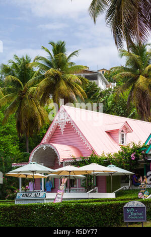 St. Vincent und die Grenadinen, Mustique, Britannia Bay, Dorfladen Stockfoto