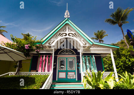 St. Vincent und die Grenadinen, Mustique, Britannia Bay, Dorfladen Stockfoto