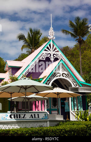 St. Vincent und die Grenadinen, Mustique, Britannia Bay, Dorfladen Stockfoto