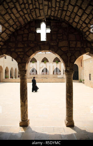 Syrien, Qala'at al Hosn Umgebung, St.-Georgs Kloster Stockfoto